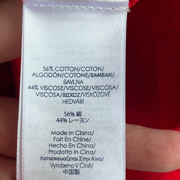 Chaps Women's Red Open Short Sleeve Cardigan Sweater Size L. NEW - Picture 7 of 8